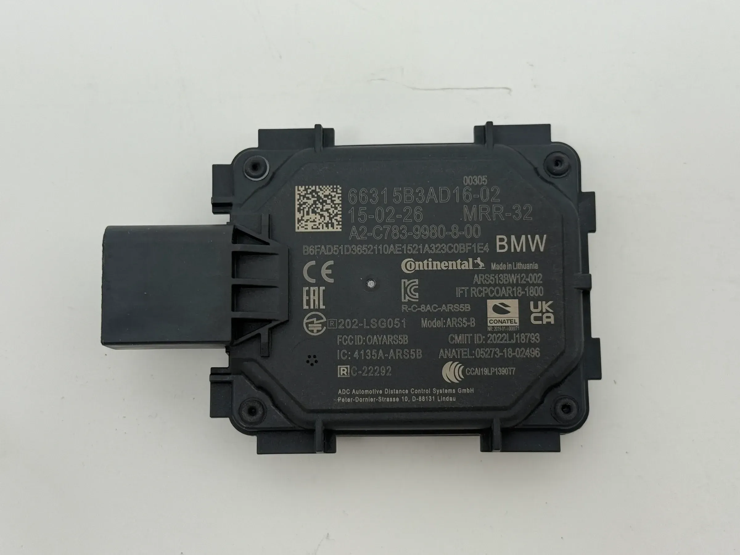 Original BMW Frontradarsensor 5B3AD16 66315B3AD16 NEU - Bild 1