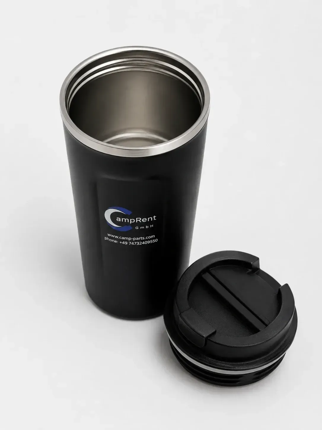Thermobecher 500ml Edelstahl Isolierbecher Kaffeebecher To Go Camping Schwarz - Bild 1