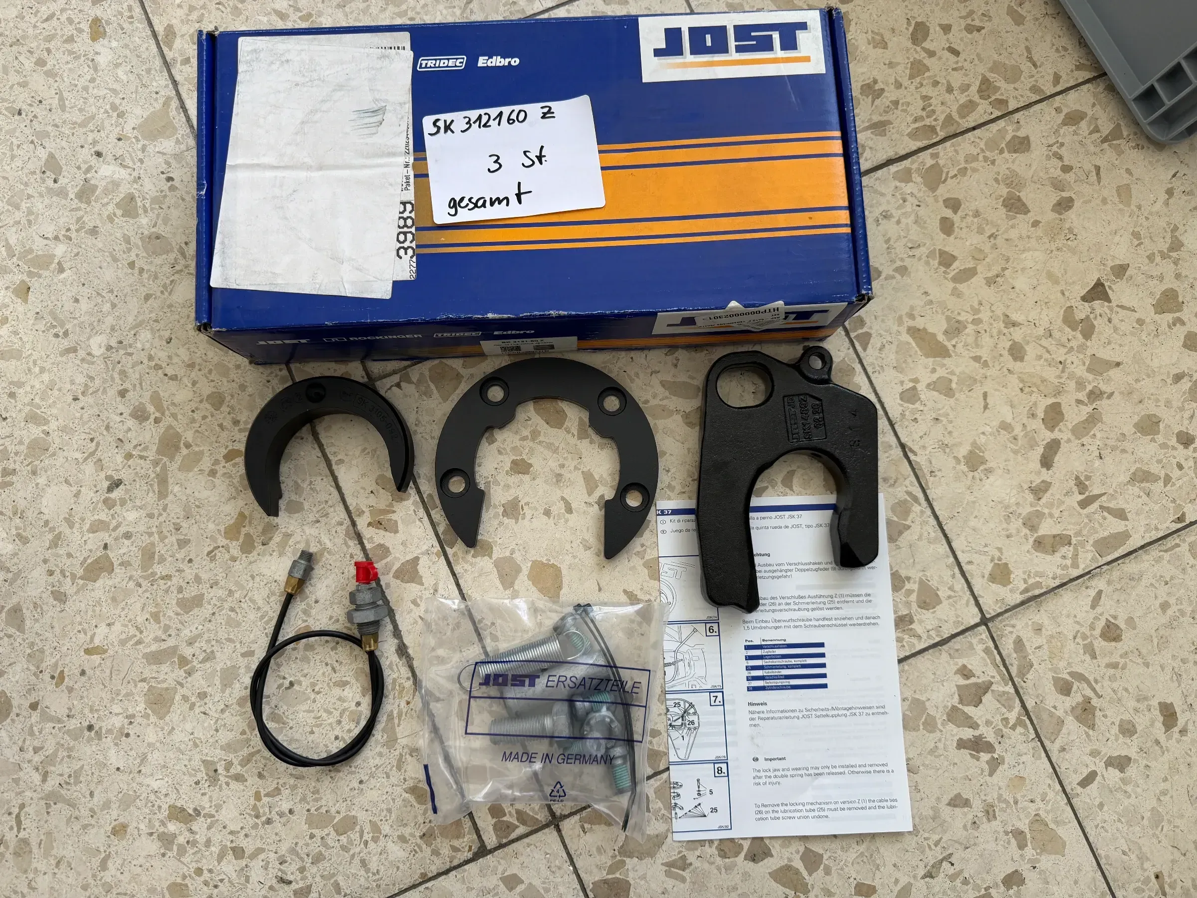 Original JOST Reparatursatz Verschluss JSK37CW - SK 3121-60 Z - SK312160Z NEU - Bild 1