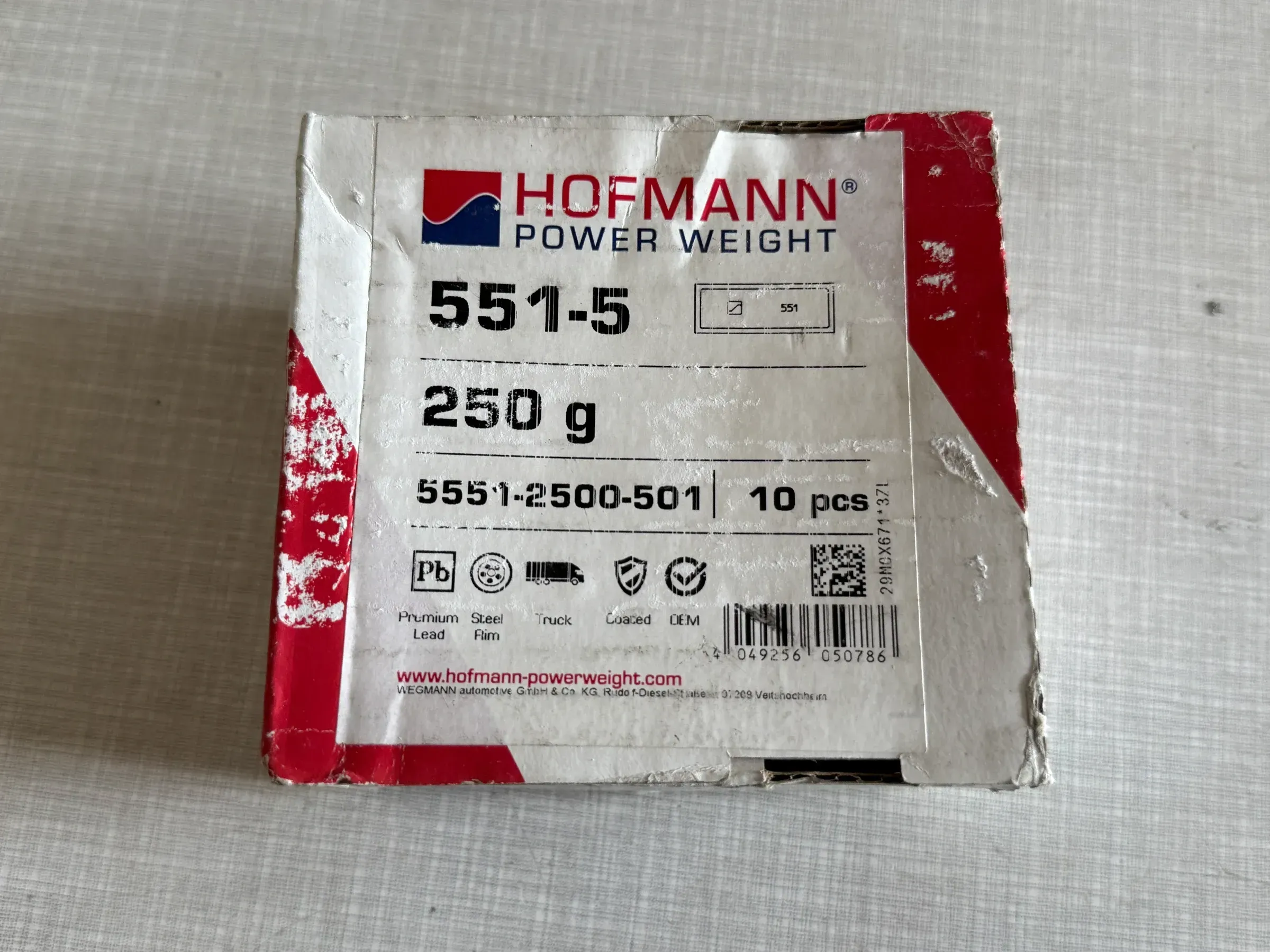 Original WEGMANN automotive GmbH Klebegewicht  Typ 551, 250g, Blei, Silber 10st - Bild 1