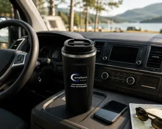 Thermobecher 500ml Edelstahl Isolierbecher Kaffeebecher To Go Camping Schwarz - Bild 3
