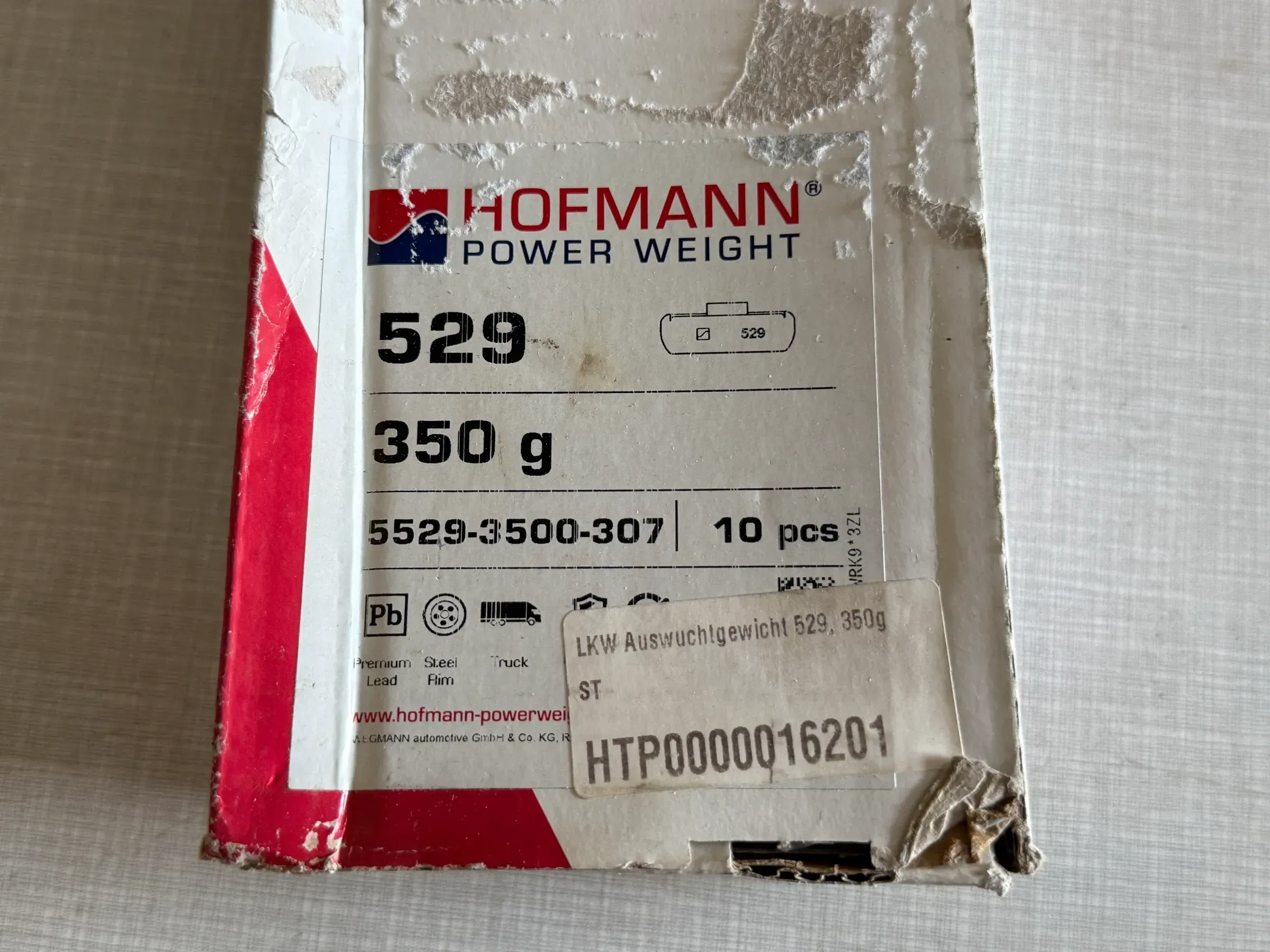 Original WEGMANN automotive GmbH Schlaggewicht Typ 529, 350g, Blei, grau 10st - Bild 1
