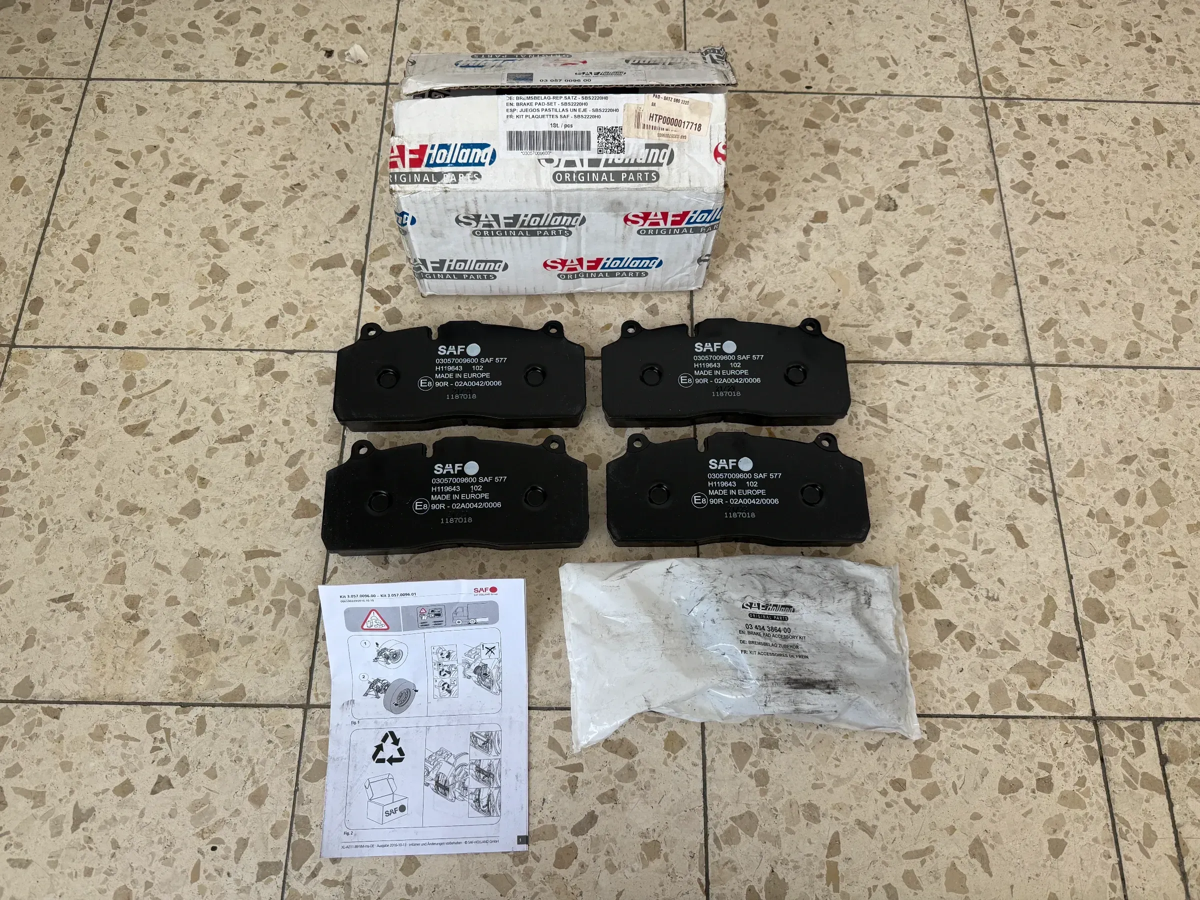 Original SAF BREMSBELAG REPARATURSATZ- SBS2220H0 - 03307303002 NEU - Bild 1
