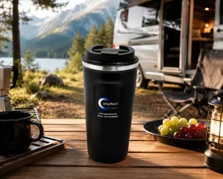 Thermobecher 500ml Edelstahl Isolierbecher Kaffeebecher To Go Camping Schwarz - Bild 4