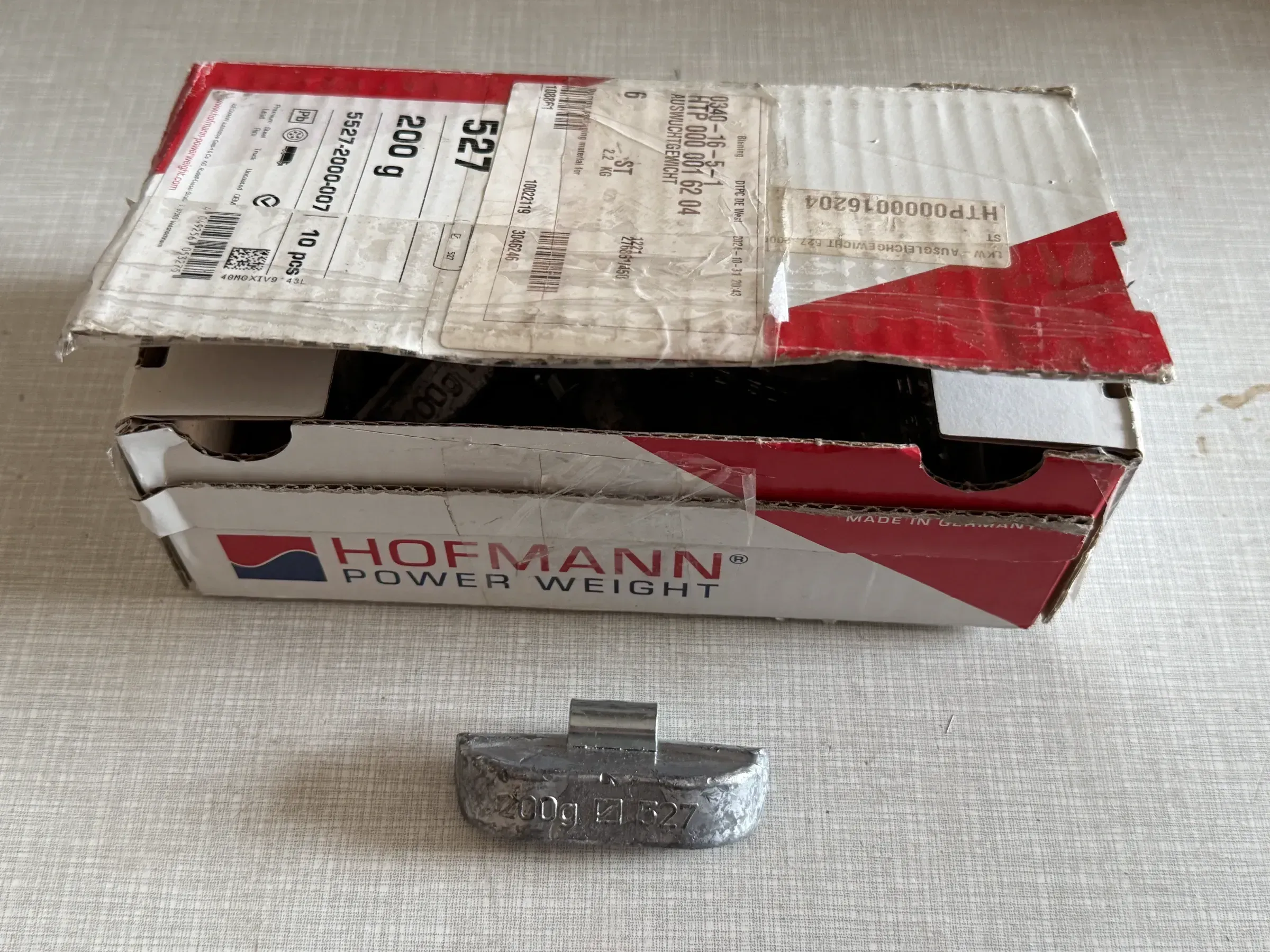 Original WEGMANN automotive GmbH Schlaggewicht Typ 527, 200g, Blei, grau 10st - Bild 1