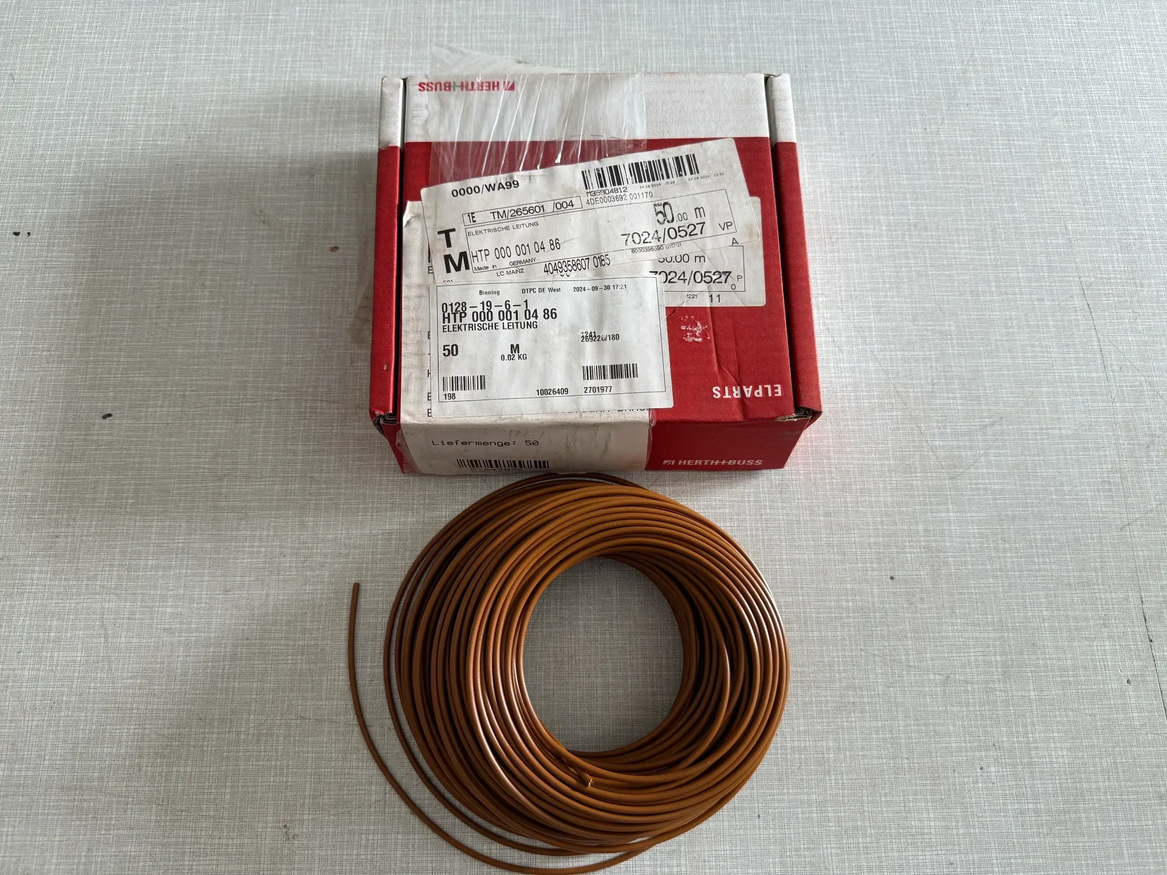 Original Herth+Buss Fahrzeugteile GmbH & Co. KG Elektrokabel 50m 51275108007 NEU - Bild 1